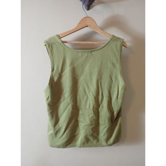 SML Designs Large Knit Tank Top Cropped Sweat Green - Picture 2 of 6
